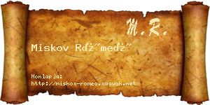 Miskov Rómeó névjegykártya